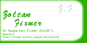 zoltan fixmer business card